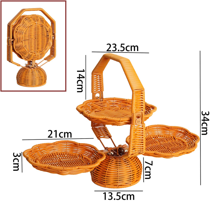 Multi-Layered Woven Serving Basket Bowlift