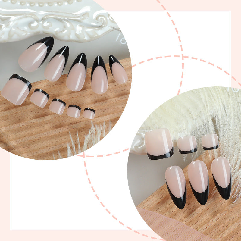 Stylish Press-On Nail Art Set with Elegant Design Bowlift