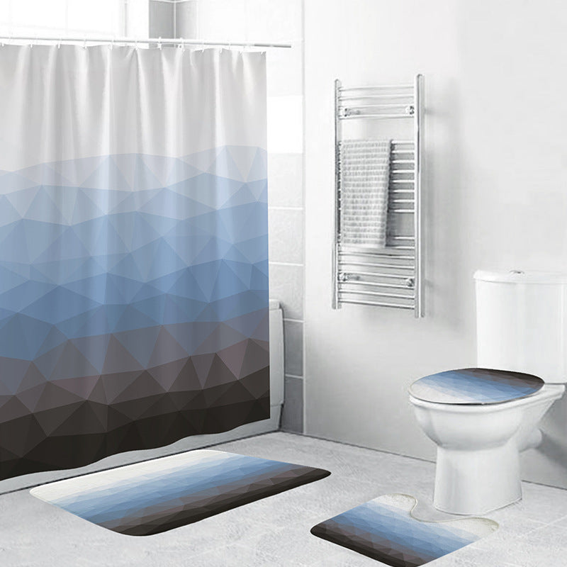 Geometric Pattern Bathroom Accessory Set Bowlift