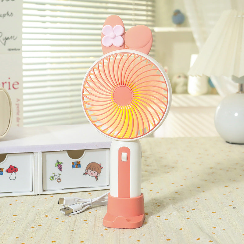 Ladies Portable Hand Fan with USB Connection and LED Lighting Bowlift
