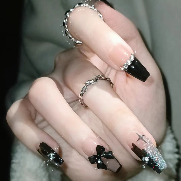 Stylish Long Coffin Nail Extensions Bowlift