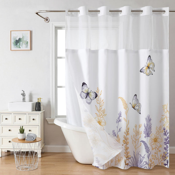Elegant Butterfly Shower Curtain Bowlift