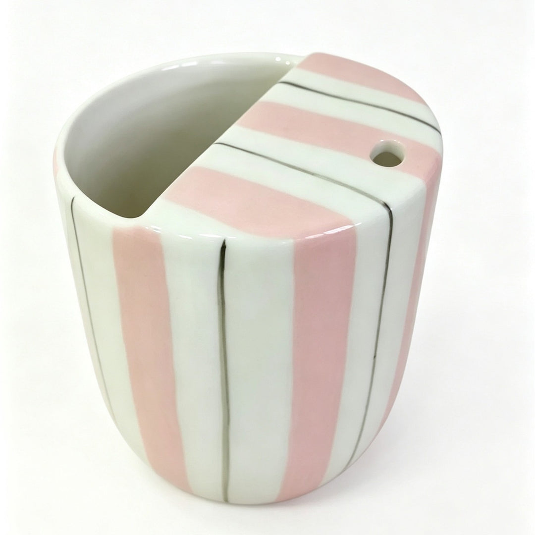 Artistic Striped Ceramic Pencil Holder