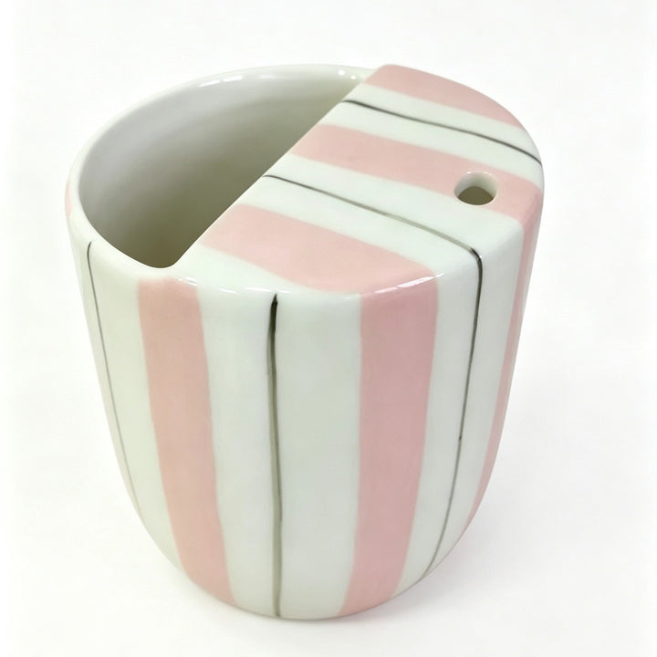 Artistic Striped Ceramic Pencil Holder
