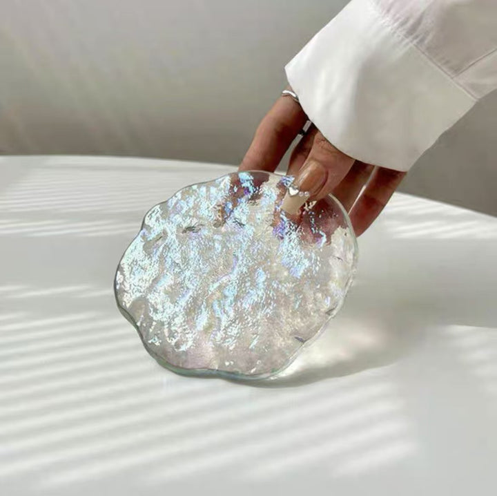 Handcrafted Irregular Edge Resin Glass Coaster and Trinket Dish Bowlift