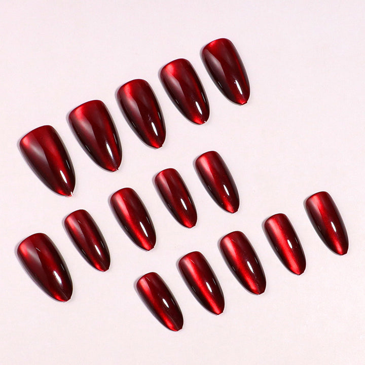Glossy Almond-Shaped Press-On Nail Set Bowlift