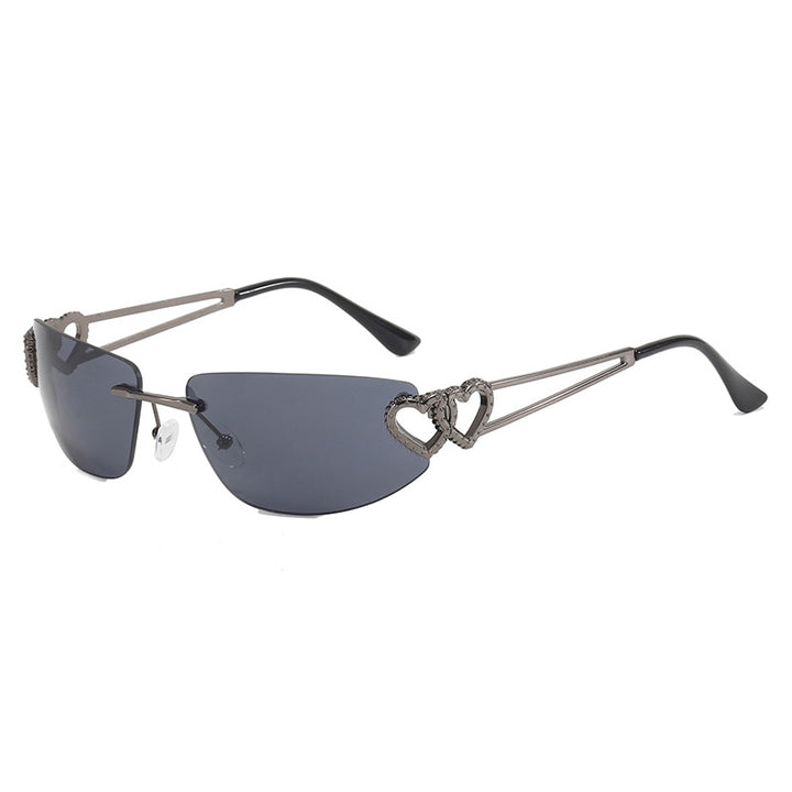 Women's Cat-Eye Sunglasses with Unique Heart Design and Protective UV Filter Bowlift