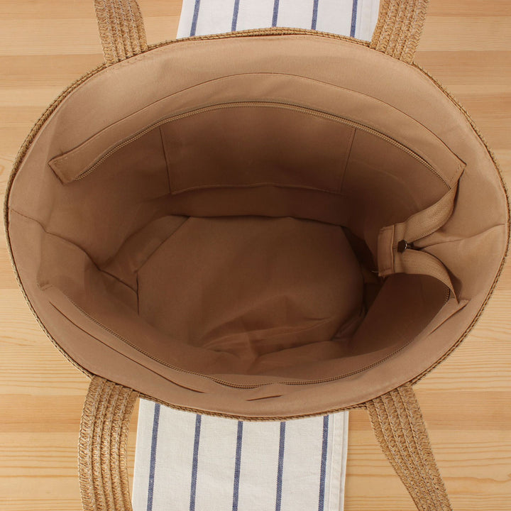 Stylish Woven Tote Bag with Elastic Shoulder Straps Bowlift