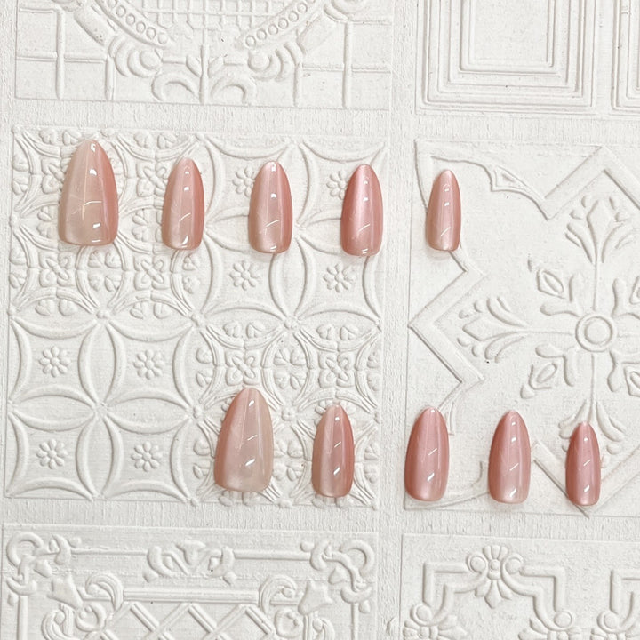 Glossy Almond-Shaped Press-On Nail Set Bowlift 1787225130