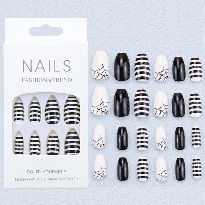 Artistic Graphic Press-On Nail Set Bowlift