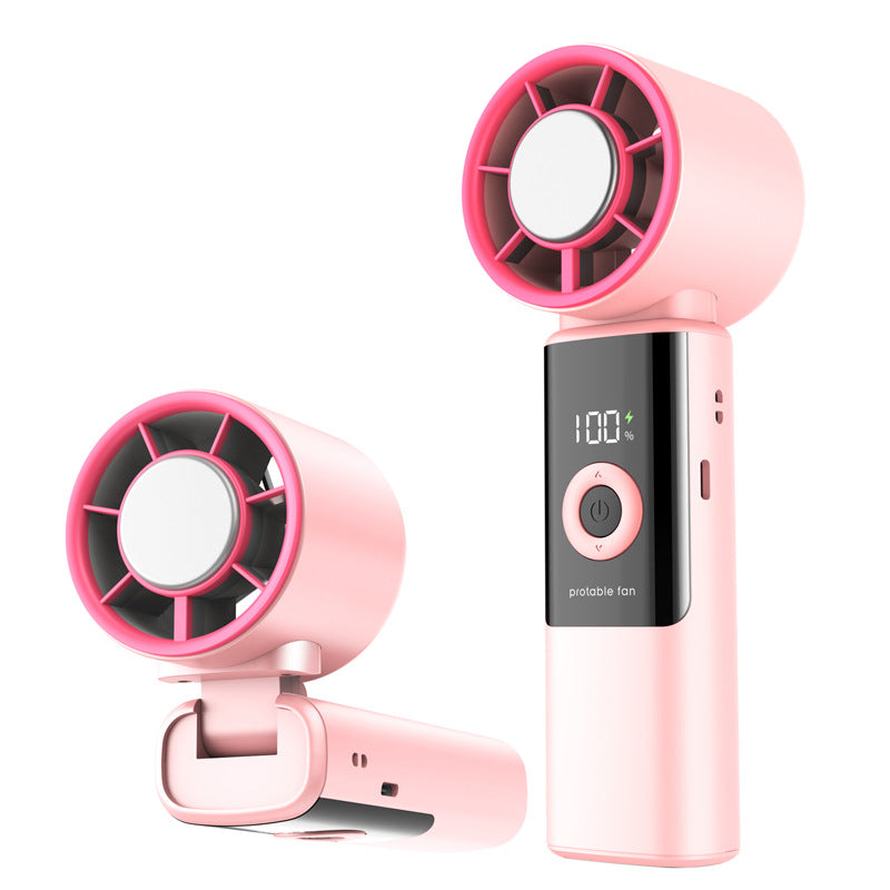 Women's Handheld Fan with Digital Display Bowlift