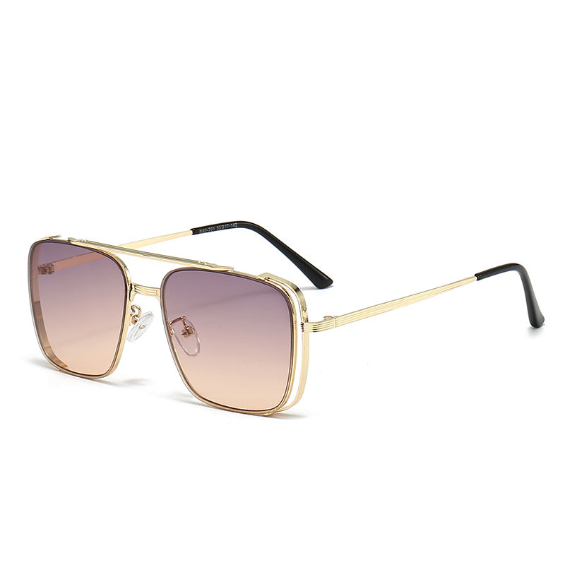 Women's fashionable square sunglasses with elegant metal frame Bowlift