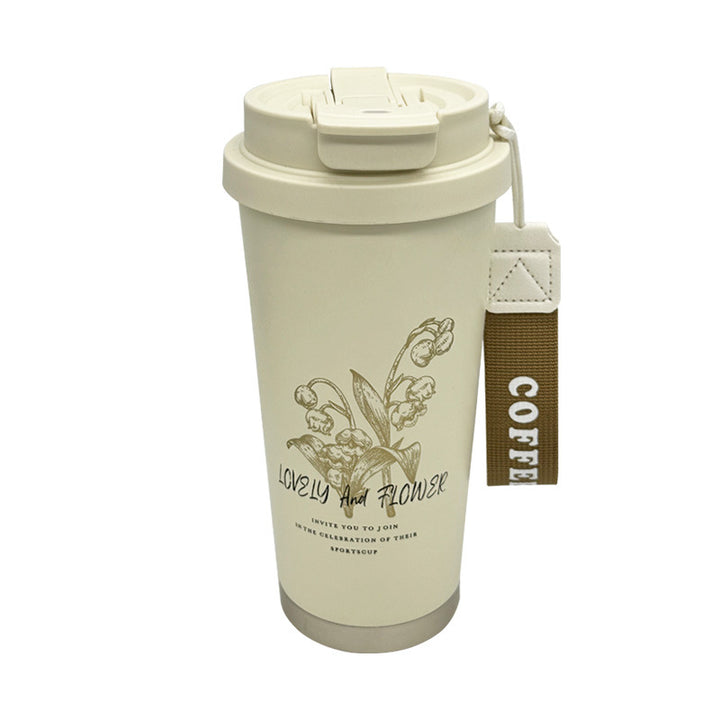 Women's thermos cup with comfortable carrying handle Bowlift