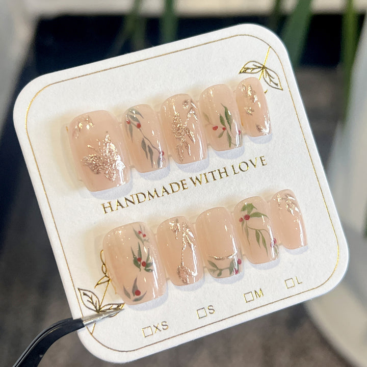 Artistic nail extensions with floral patterns Bowlift
