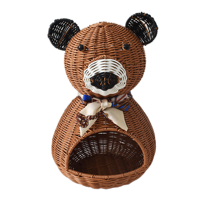Cute Bear-Shaped Decorative Storage Basket Bowlift