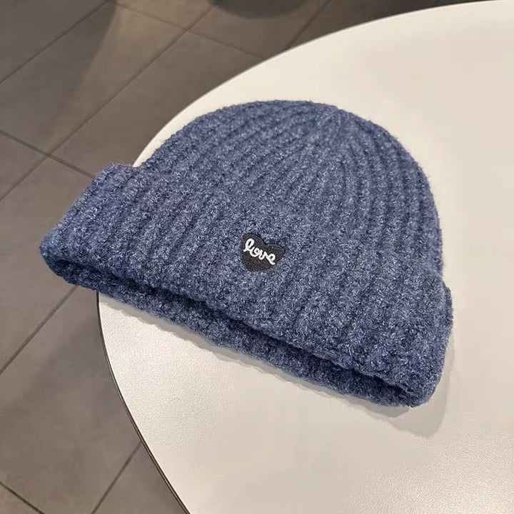 Cozy Knitted Love Patch Beanie