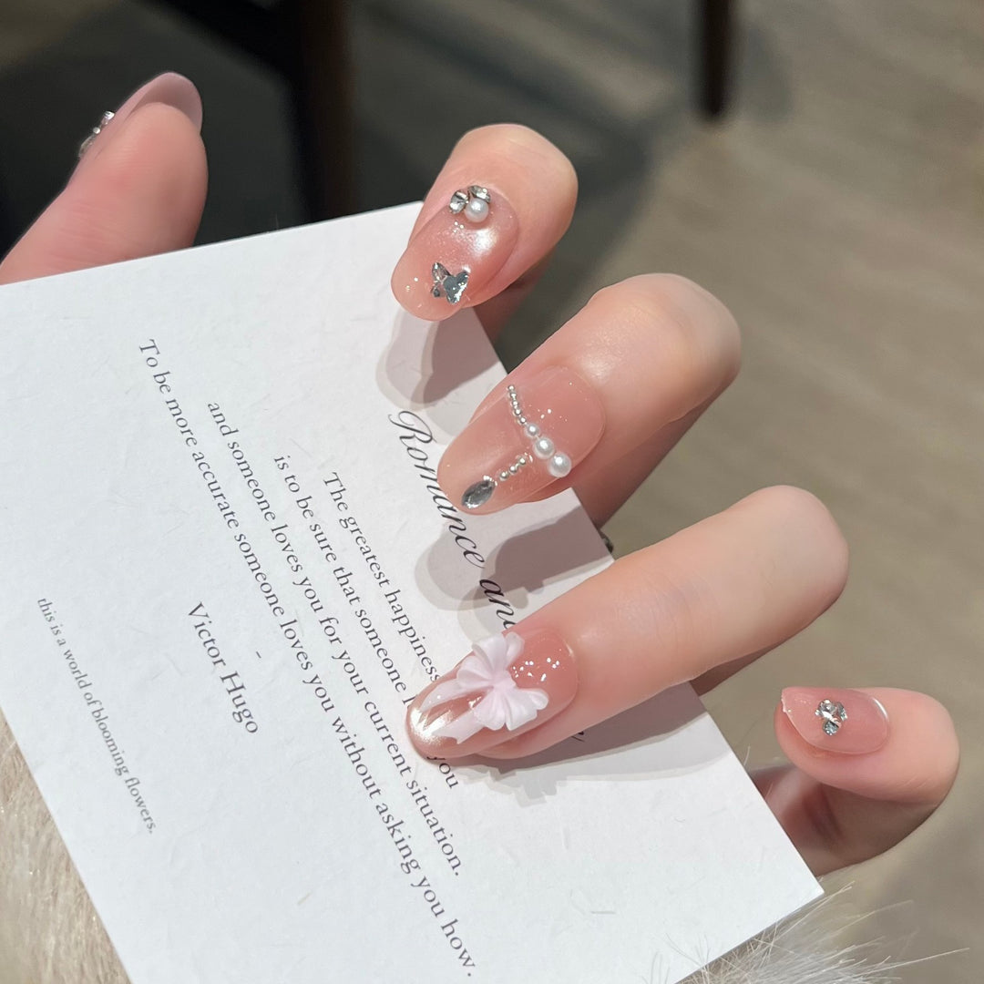 Decorative Rhinestone Nail Art Extensions Bowlift