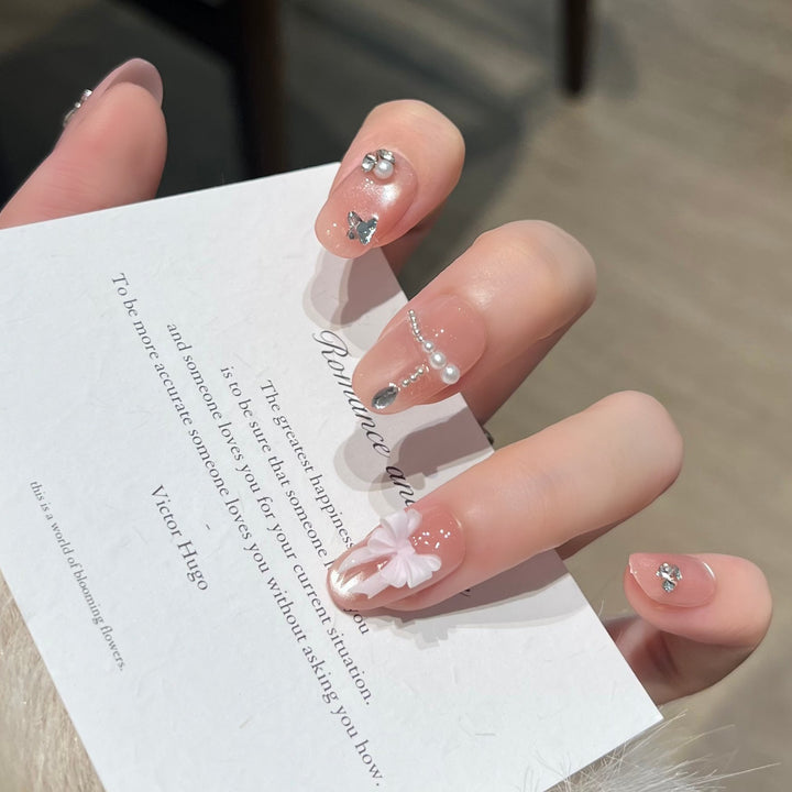 Decorative Rhinestone Nail Art Extensions Bowlift