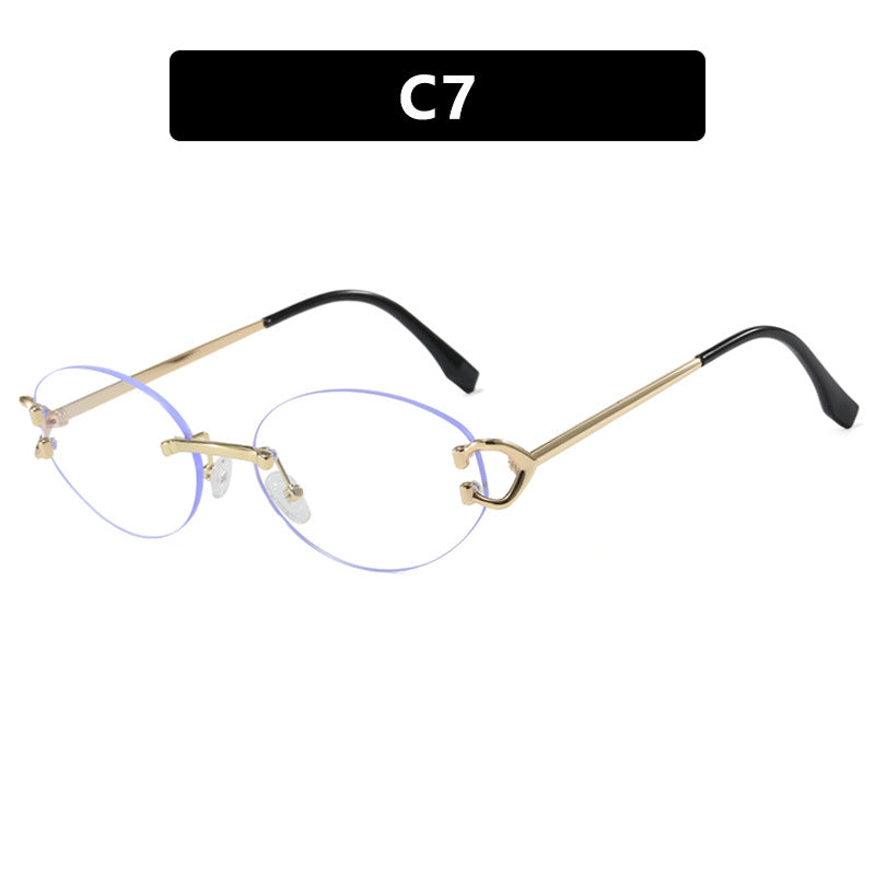 Women's elegant oval-shaped sunglasses with fashionable metal frame Bowlift