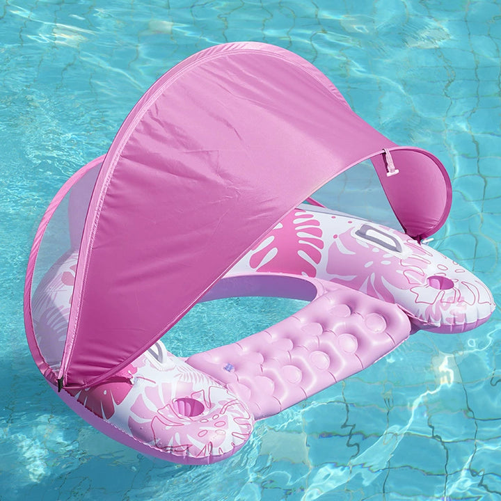 Unisex Inflatable Comfort Pool Lounger with Headrest Bowlift
