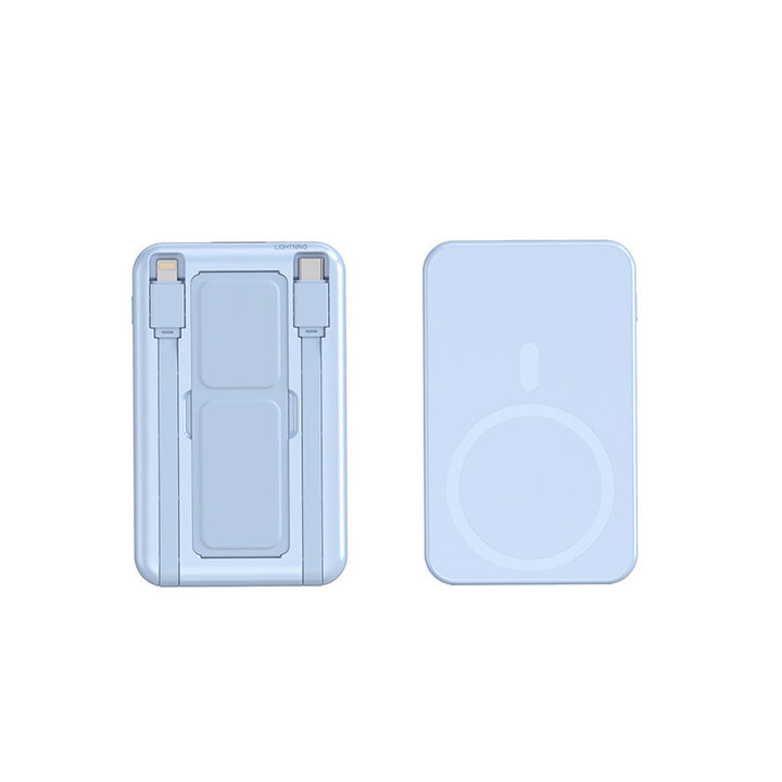 Portable power bank with integrated Qi charging function and digital capacity display Bowlift