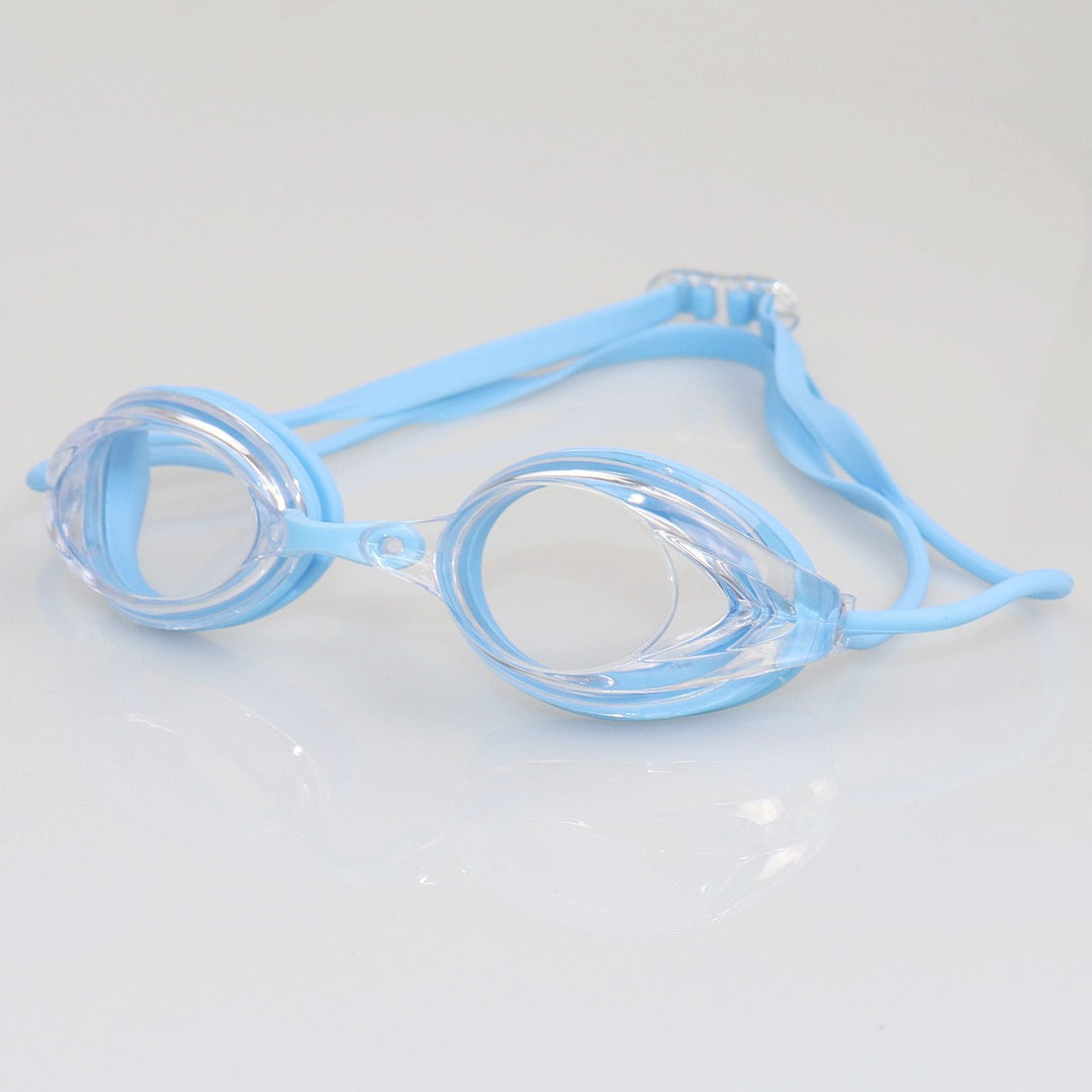 Swimming goggles with adjustable head strap and comfort nose piece Bowlift
