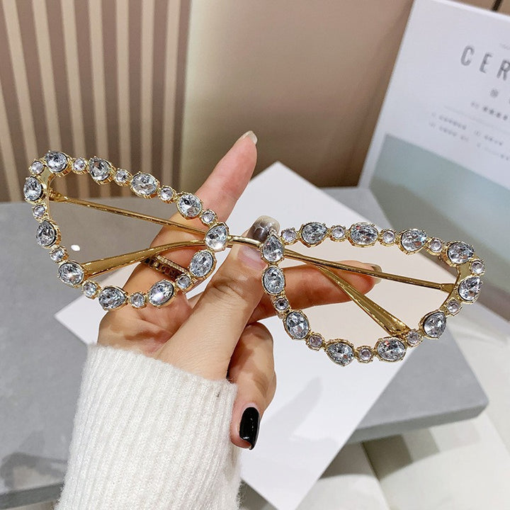 Glamorous Rhinestone-Embellished Sunglasses