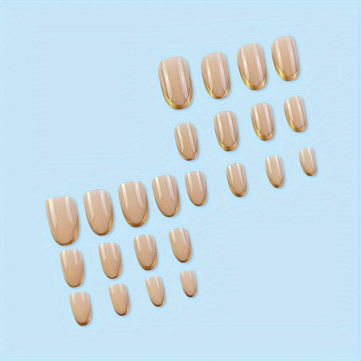 Artificial nails with elegant gold French tip Bowlift