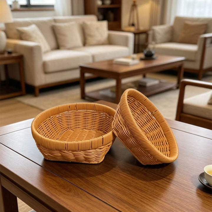 Handcrafted Oval Serving Basket Bowlift