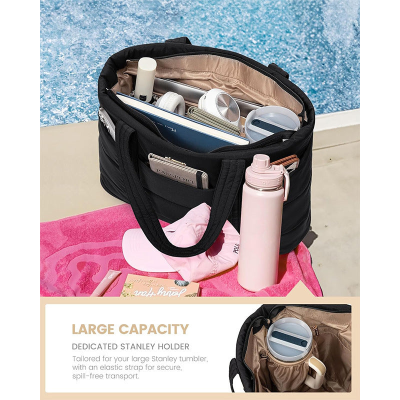 Padded tote bag with practical exterior pockets Bowlift