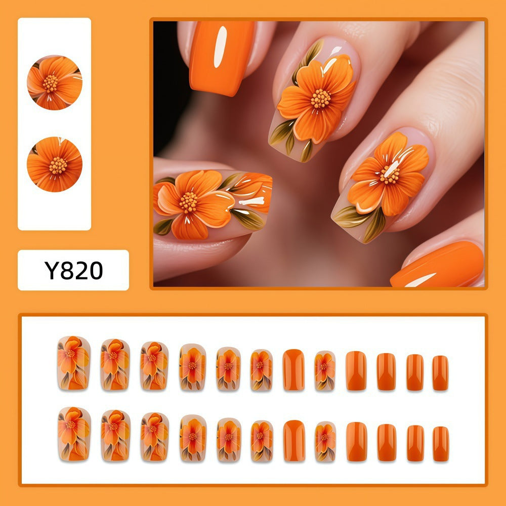 Artistic Nail Design with Floral Motifs Bowlift