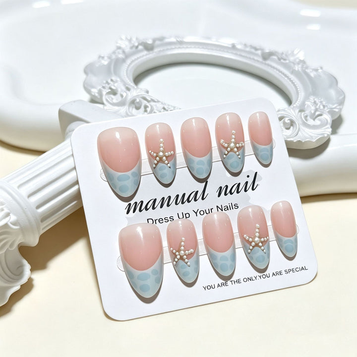 Nautical-Themed Decorative Press-On Nail Tips Bowlift
