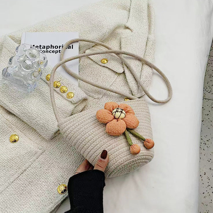 Flower-embellished shoulder bag Bowlift