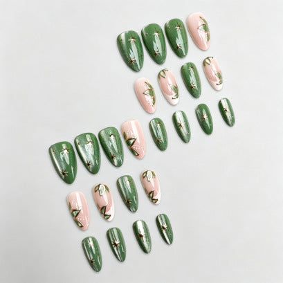 Botanical Floral Press-On Nail Tips Bowlift