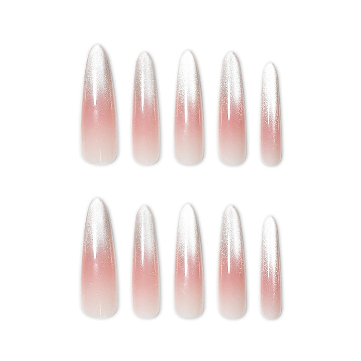 Elegant Glittery Acrylic Nail Extensions Bowlift