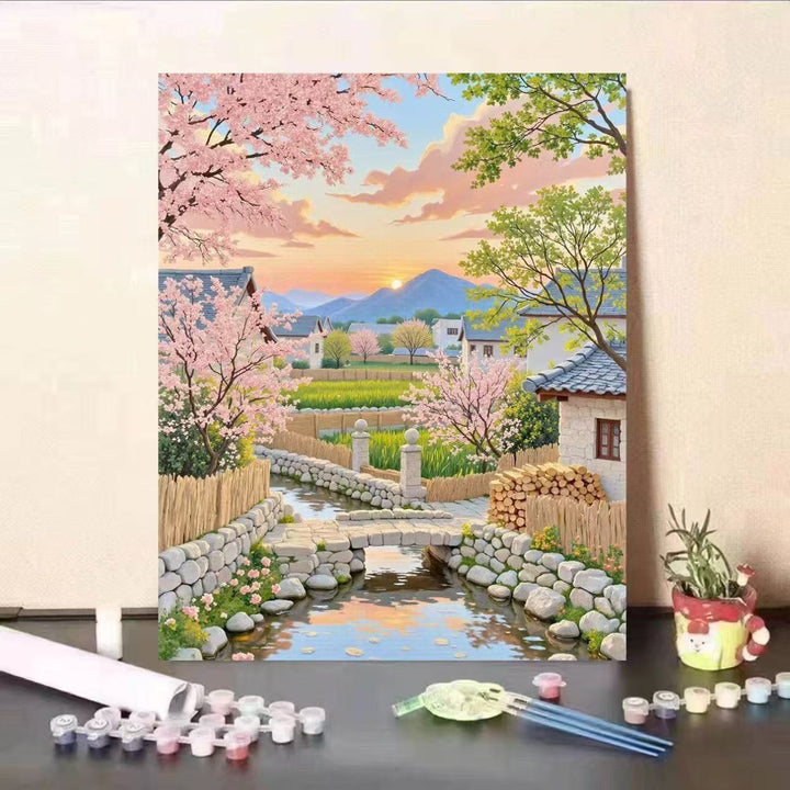Landscape Themed Paint by Numbers Canvas Art Kit Bowlift