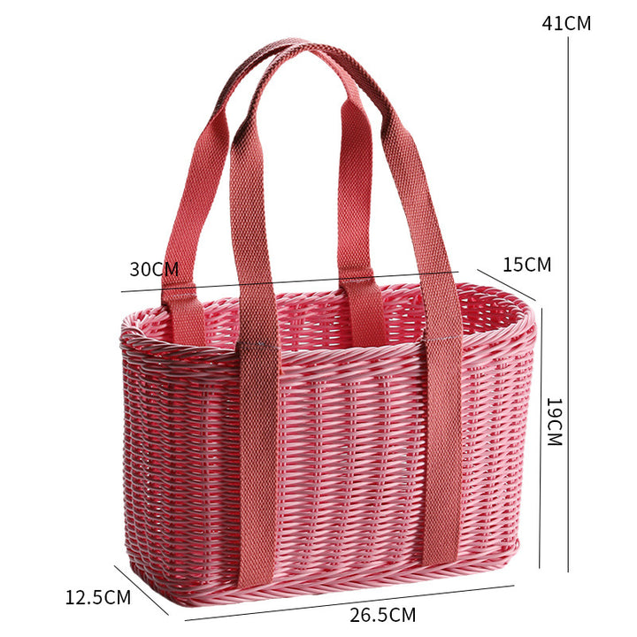 Unisex Robust braided shopping basket with comfortable fabric handles Bowlift