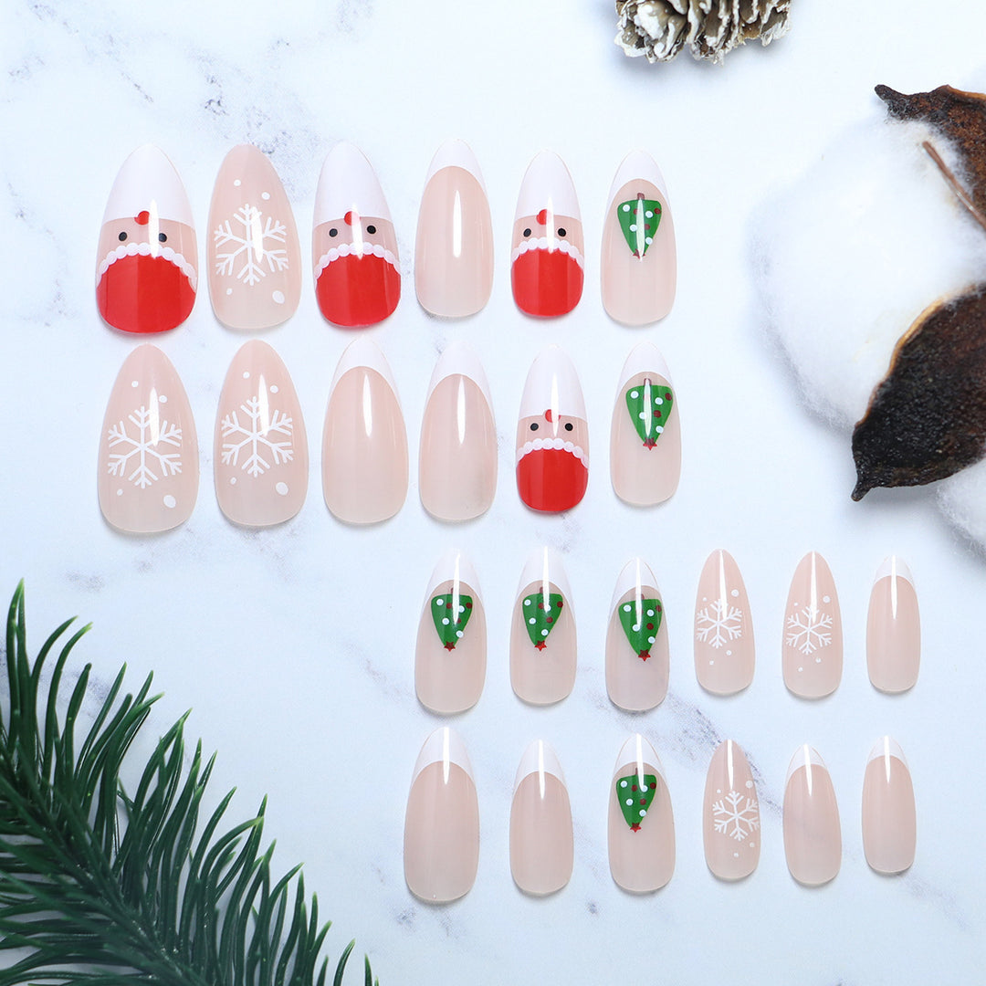 Festive Seasonal Press-On Nail Art Bowlift