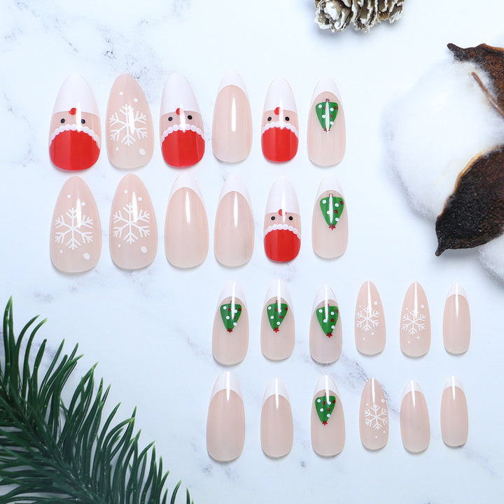Festive Seasonal Press-On Nail Art Bowlift