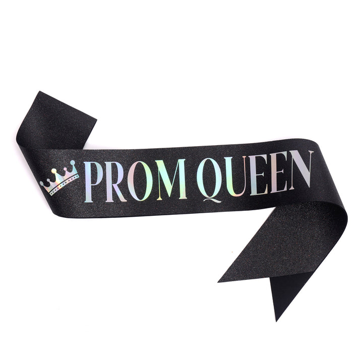 Ladies festive satin sash with holographic print Bowlift