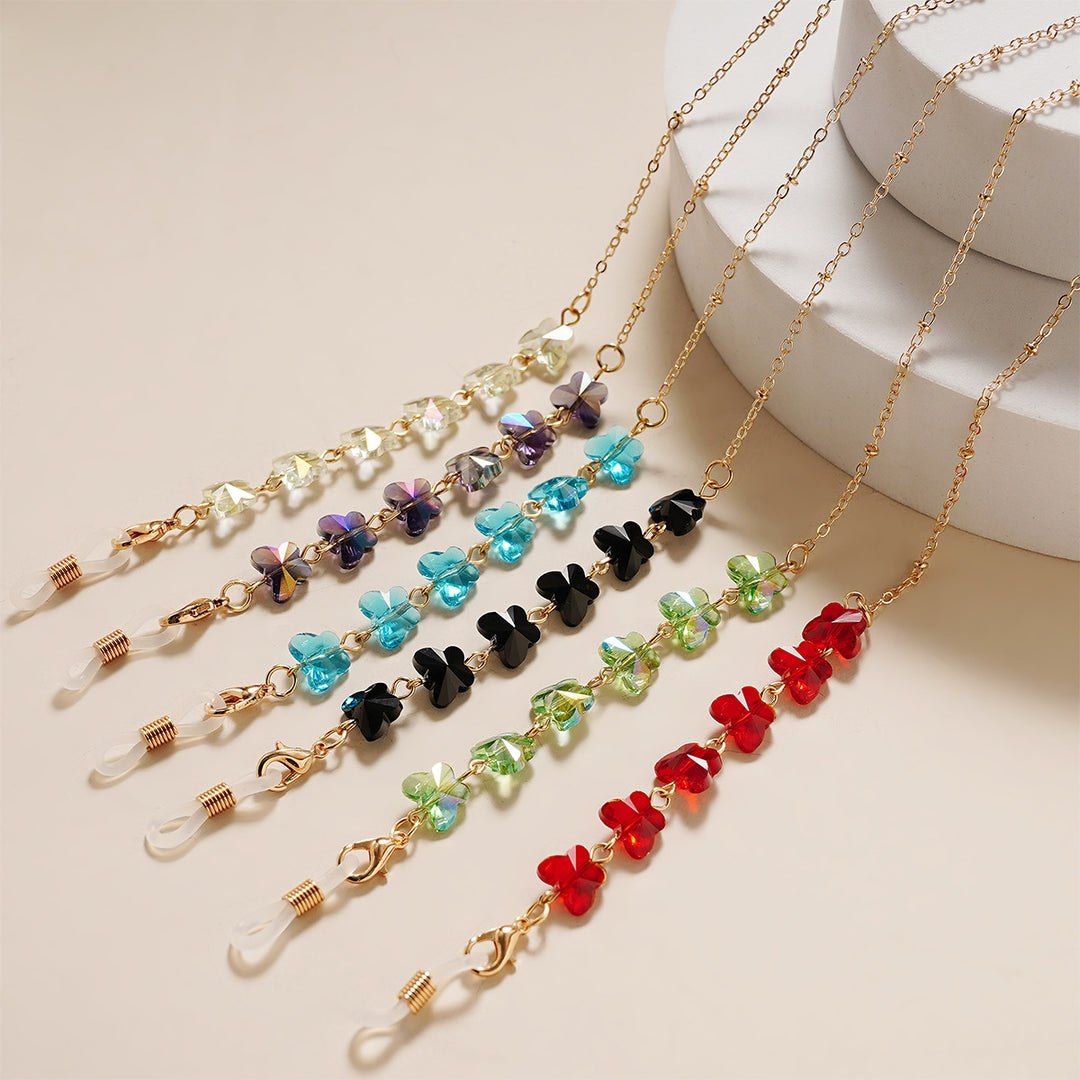 Floral Embellished Eyewear Chain Bowlift