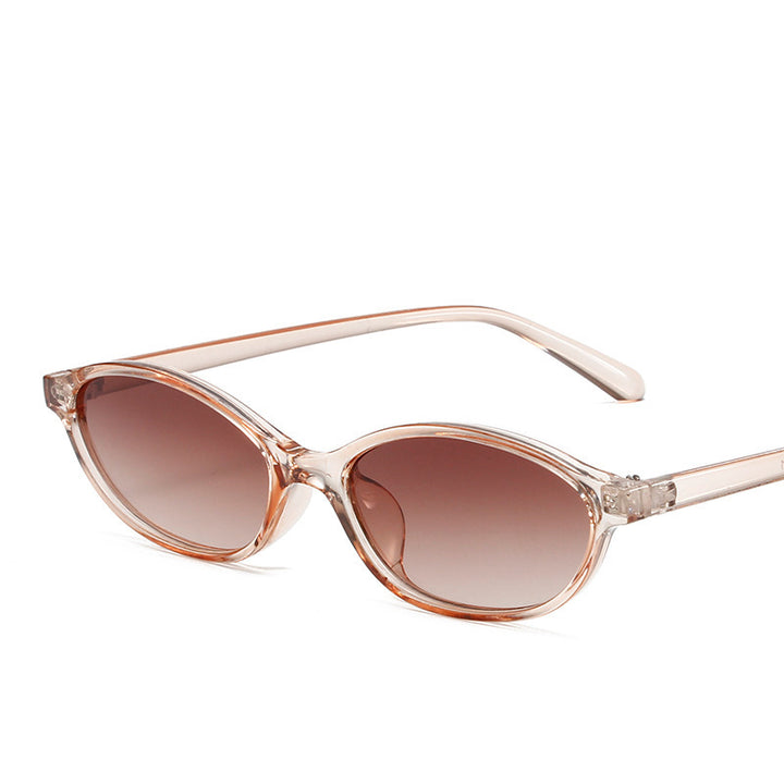 Slim Oval Tinted Lens Retro Sunglasses with UV Protection Bowlift