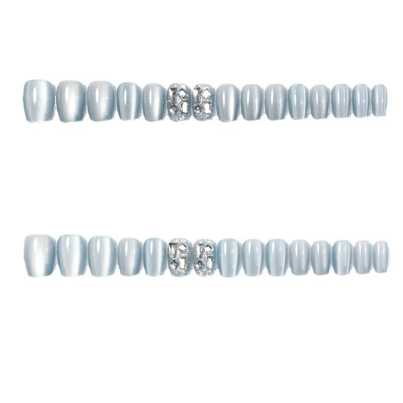 Premium Glossy Press-On Nail Set with Decorative Accents Bowlift