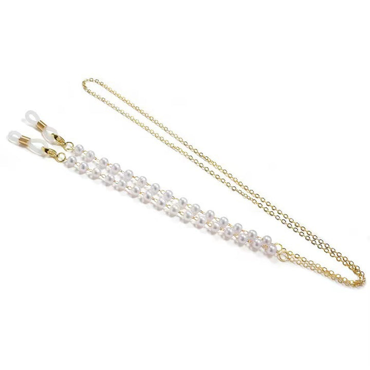 Elegant Pearl-Embellished Eyewear Chain Bowlift