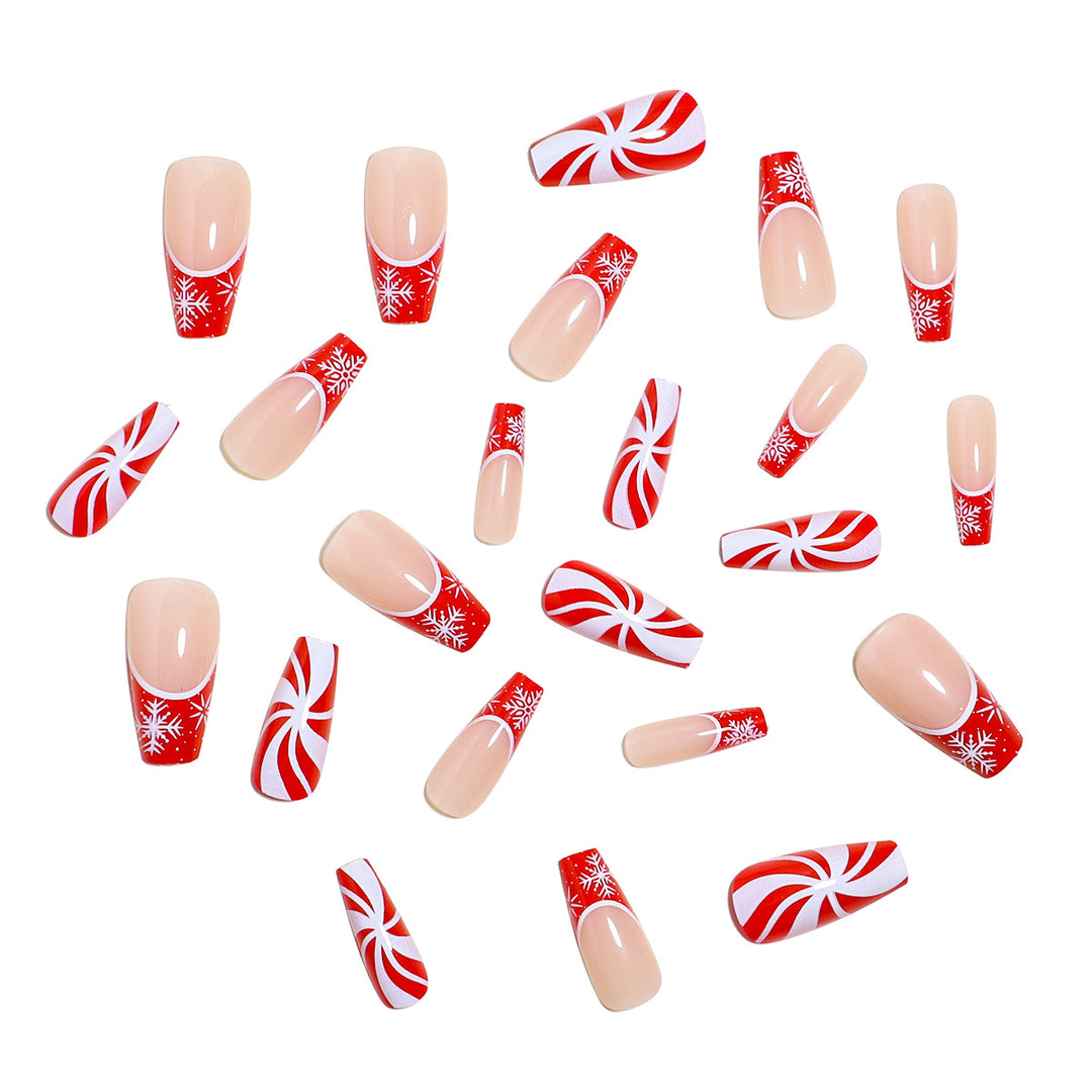 Festive Candy Cane Nail Art Set Bowlift