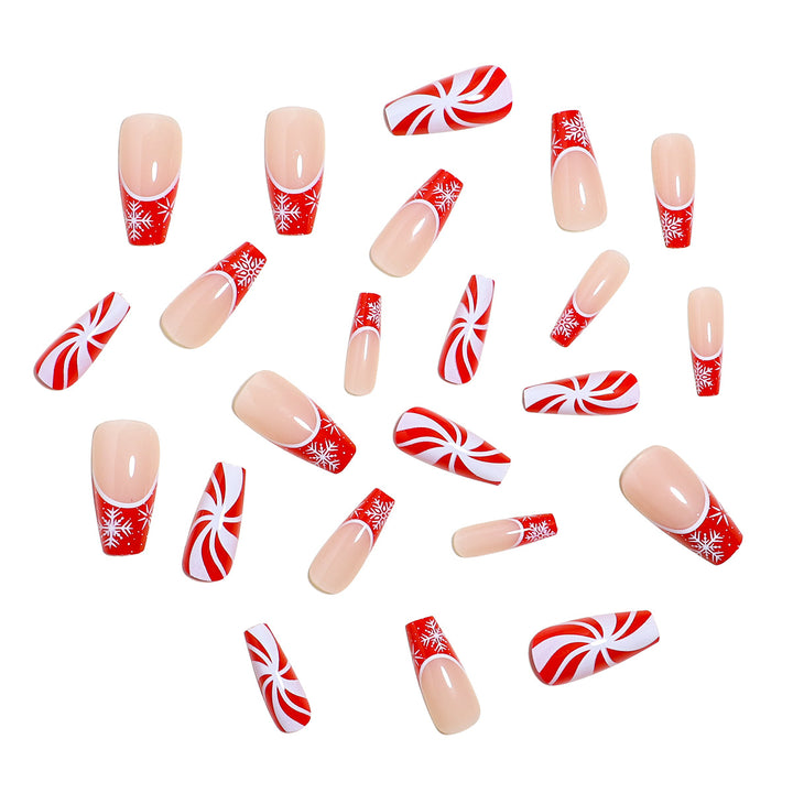 Festive Candy Cane Nail Art Set Bowlift