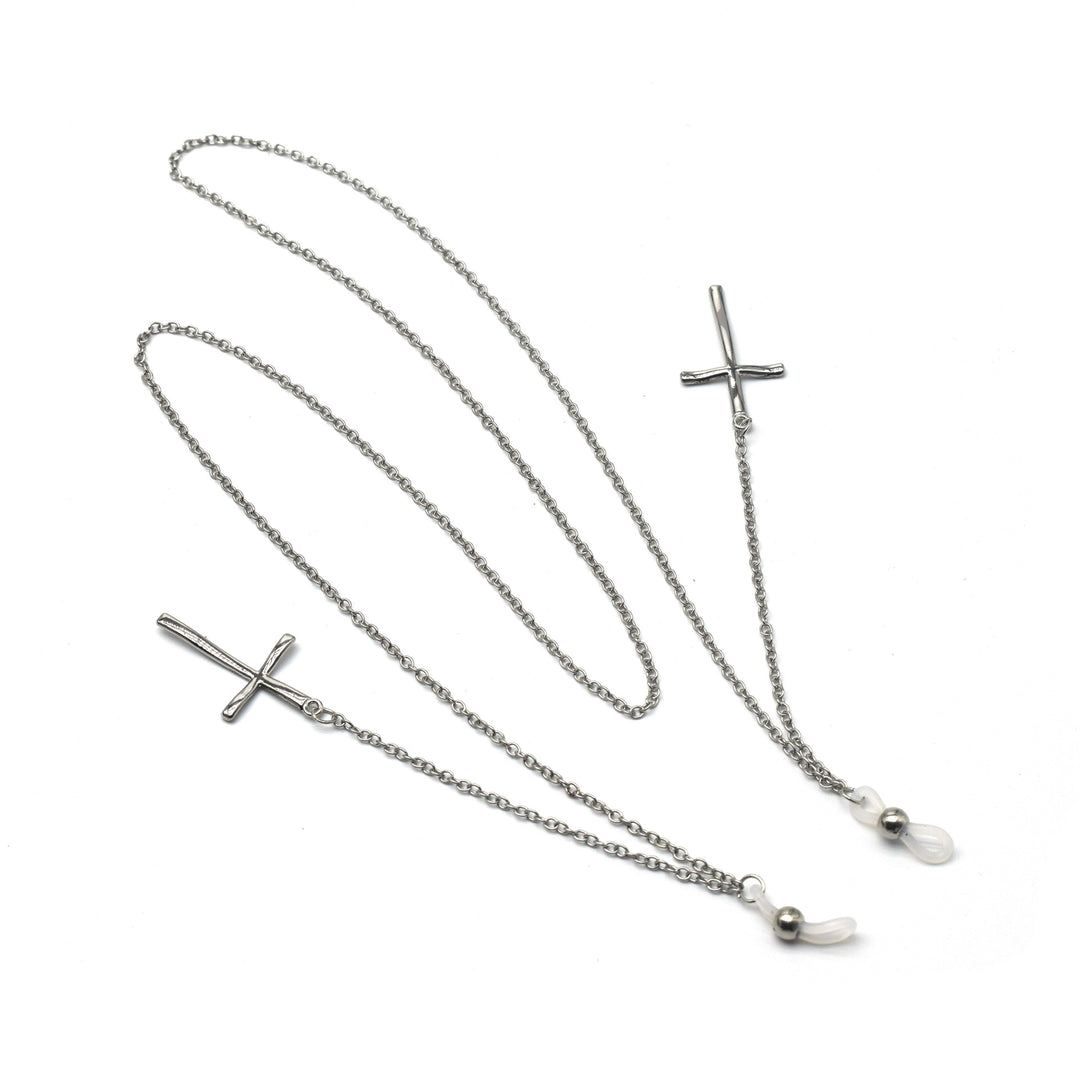 Elegant Cross-Design Chain Eyewear Holder Bowlift