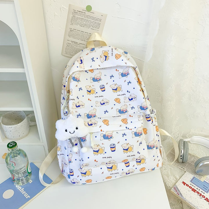 Playful Character Print Backpack