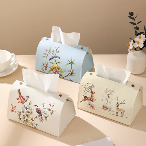 Artistic Floral Tissue Box Cover Bowlift