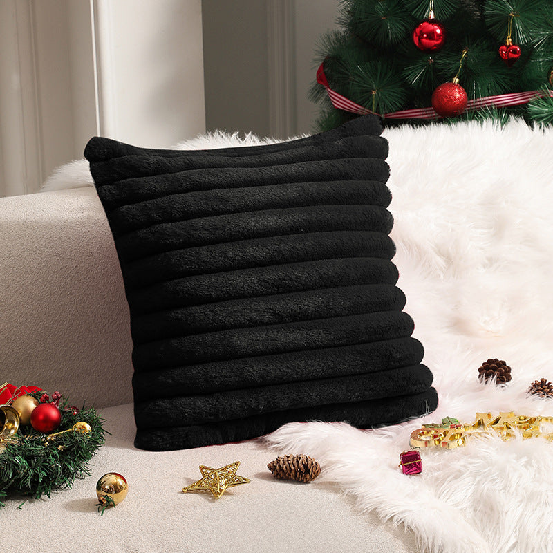 Textured Faux Fur Decorative Pillow